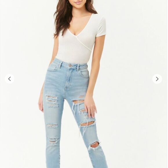 Cream Ribbed Bodysuit  - Picture 5 of 5